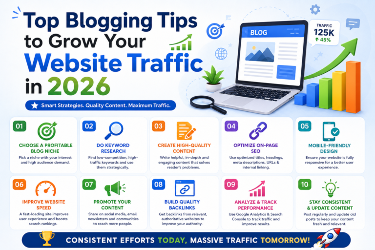 Top Blogging Tips to Grow Your Website Traffic in 2026
