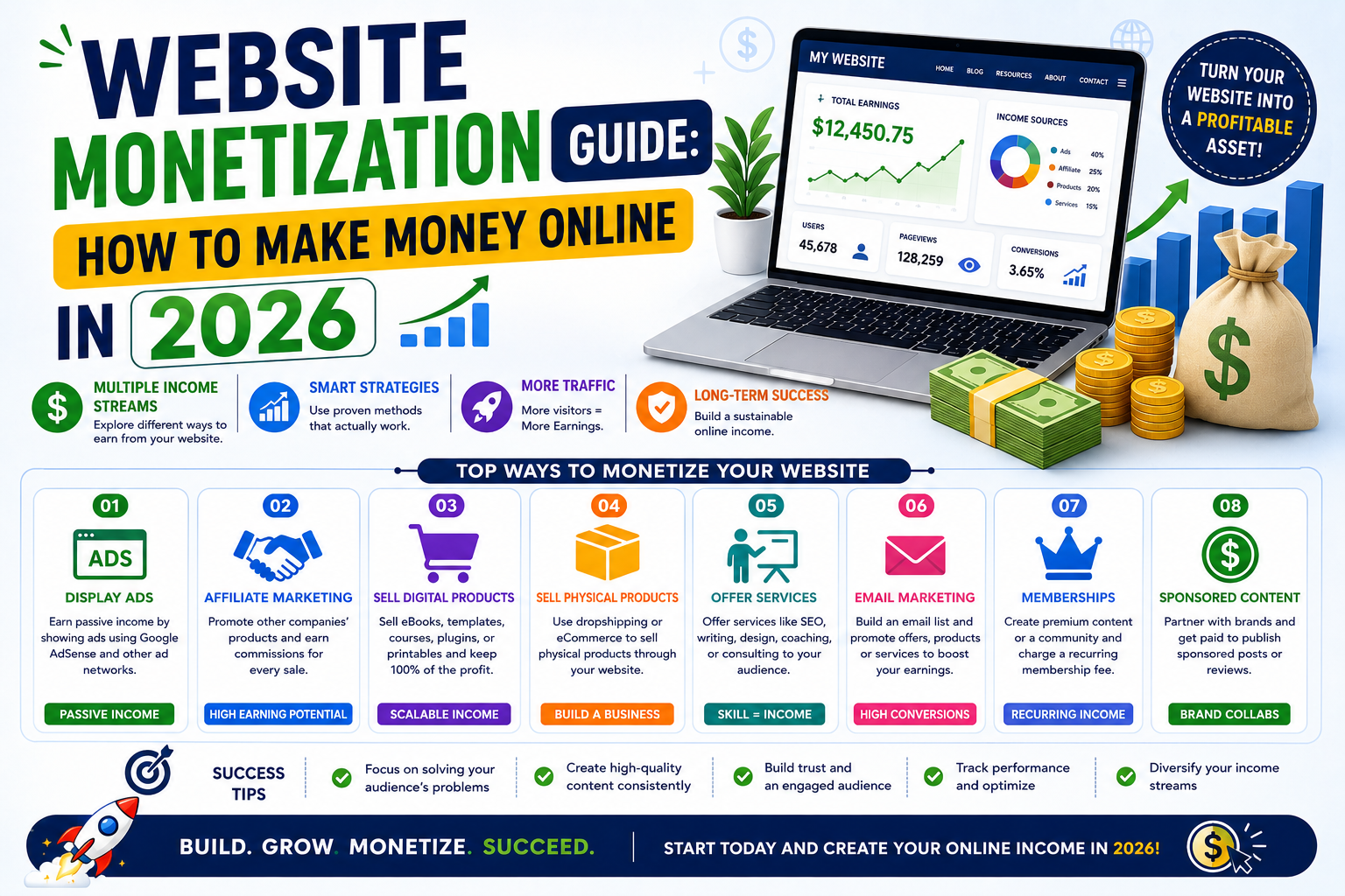 Website Monetization Guide: How to Make Money Online in 2026